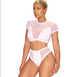 White woman’s 2pc swim suit